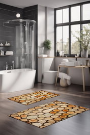 Mijölnir Juego de alfombrillas de baño CT-5382 de 2 piezas Multicolor